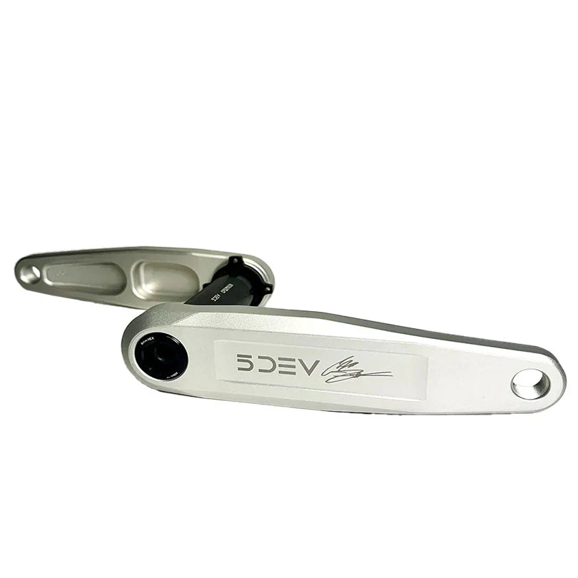 5DEV Cam Zink Signature DH/Freeride Cranks - 155mm / DUB Spindle - Raw Silver/Clear