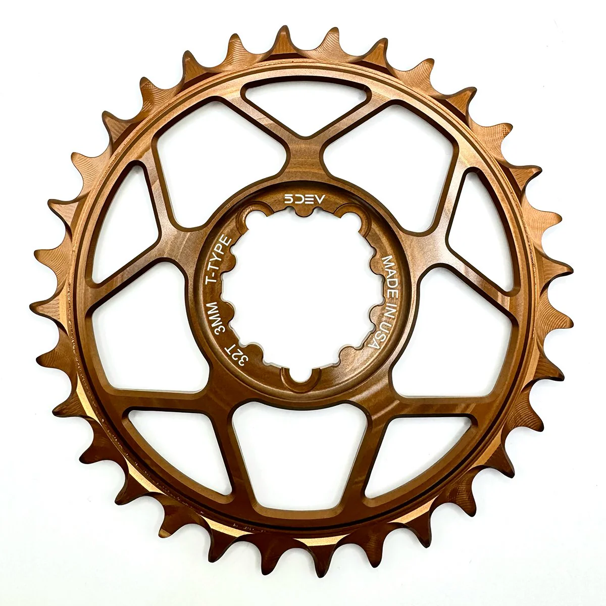 5DEV Chainring - T-Type SRAM 3-Bolt Chainring - 3mm Offset - 30T - Kash