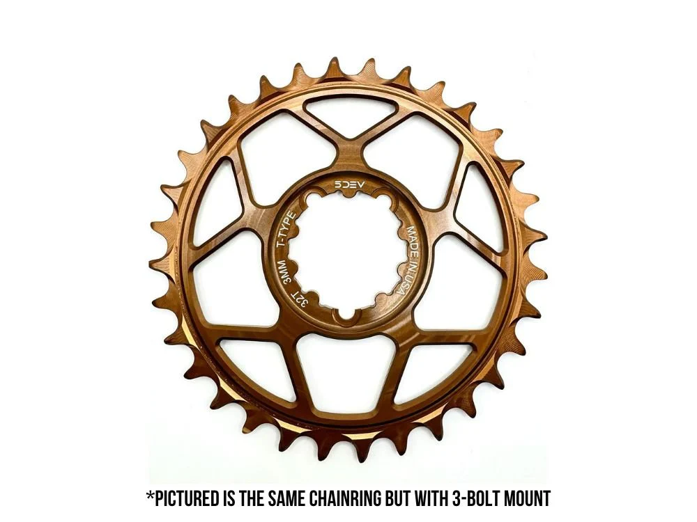 5DEV Chainring - T-Type SRAM 8-Bolt Chainring - 3mm Offset - 30T - Kash