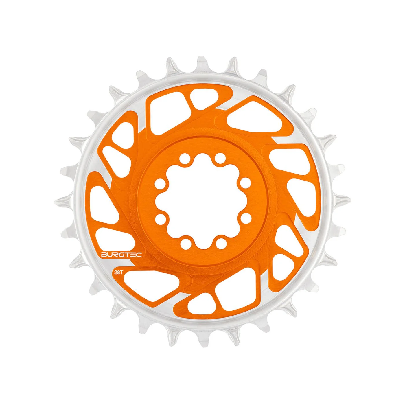 Burgtec T-Type Chainring - 28t - SRAM 8-Bolt - Orange
