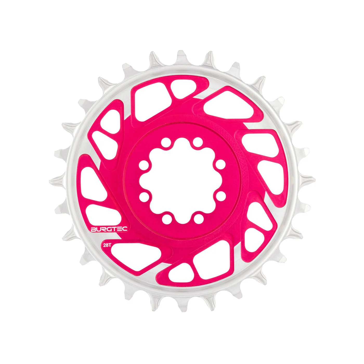 Burgtec T-Type Chainring - 28t - SRAM 8-Bolt - Pink