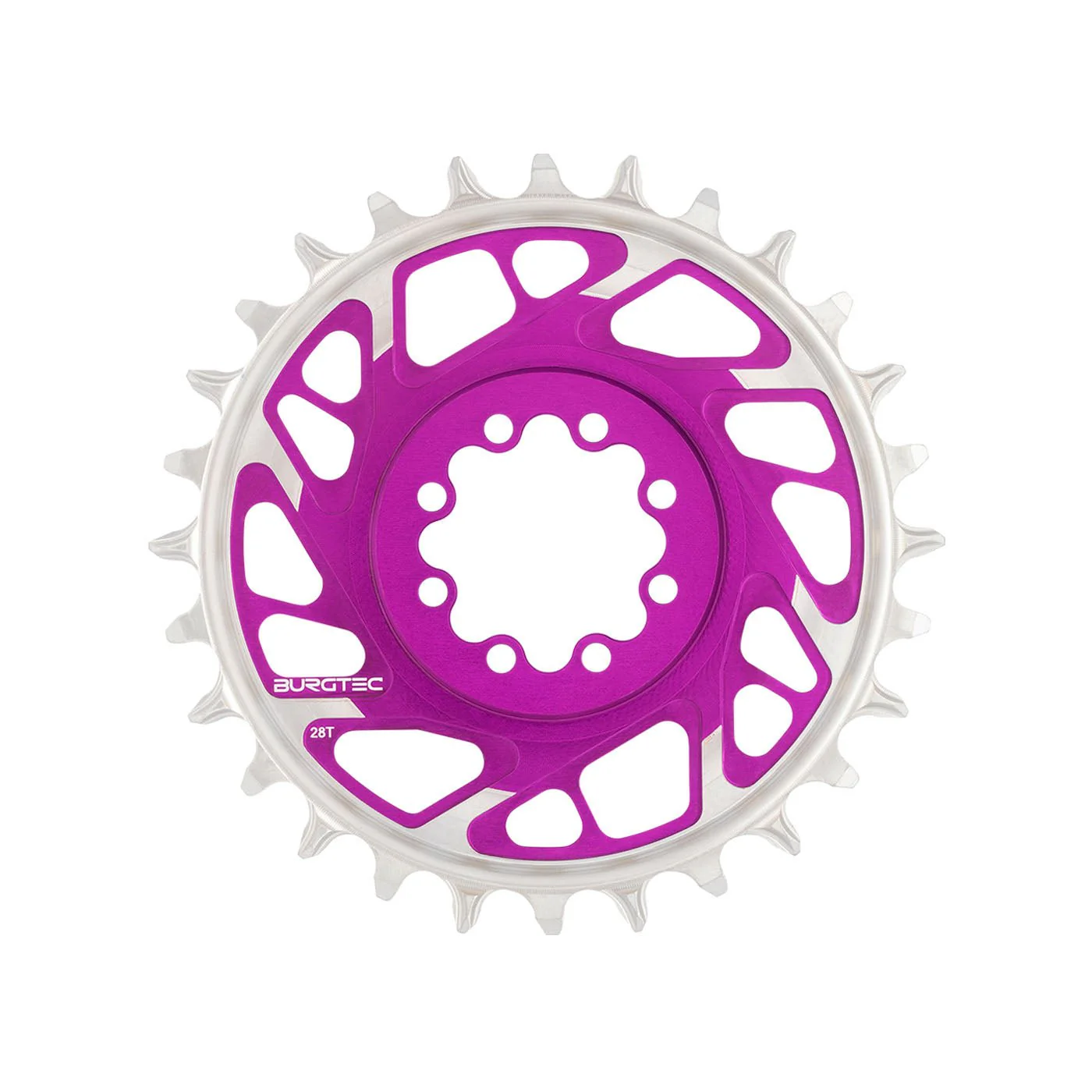 Burgtec T-Type Chainring - 28t - SRAM 8-Bolt - Purple