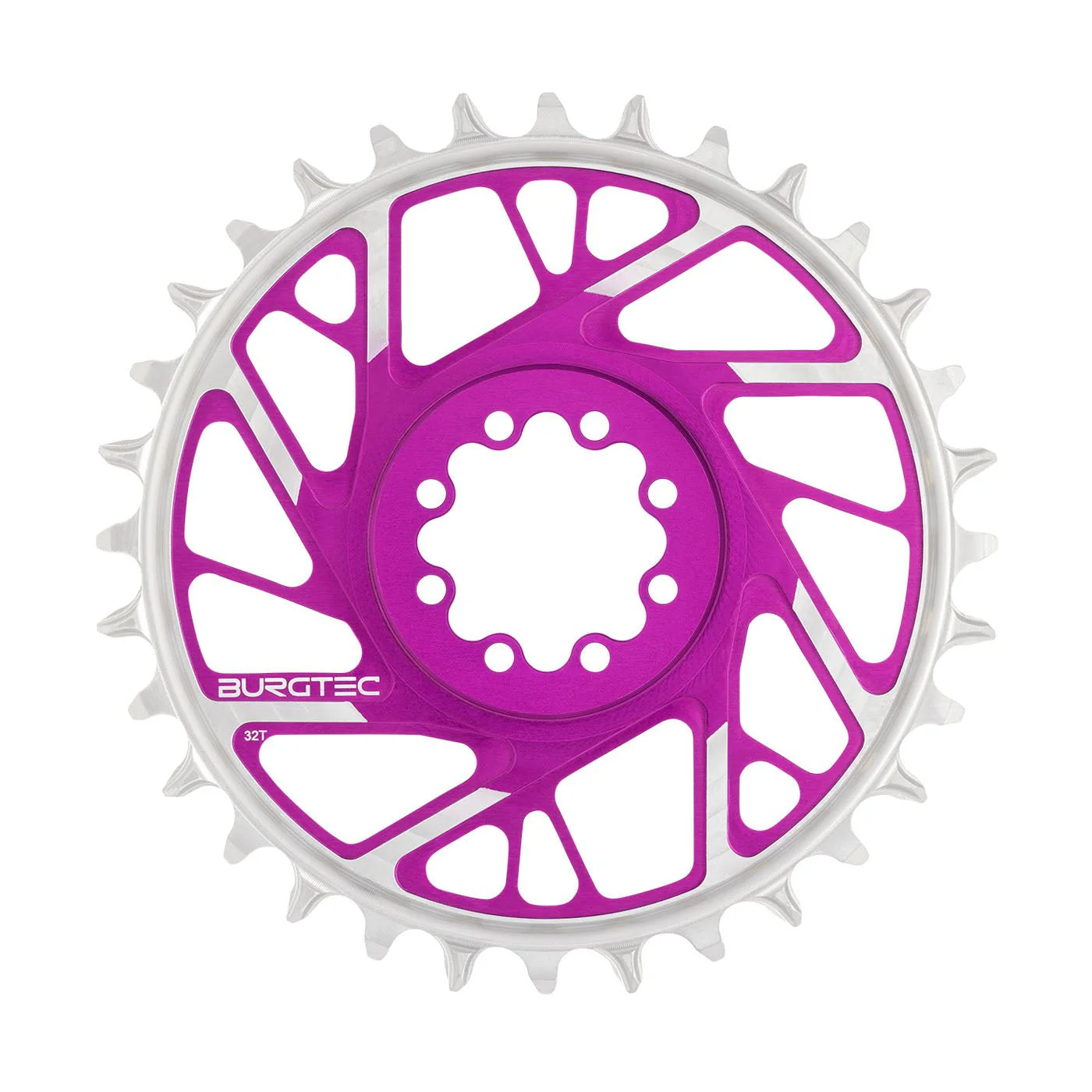 Burgtec T-Type Chainring - 32t - SRAM 8-Bolt - Purple
