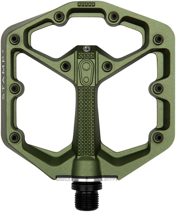Crank Brothers Stamp 7 Pedals - Platform Aluminum 9/16" Dark Camo Green