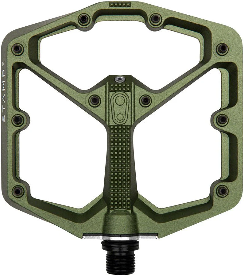 Crank Brothers Stamp 7 Pedals - Platform Aluminum 9/16" Dark Camo Green