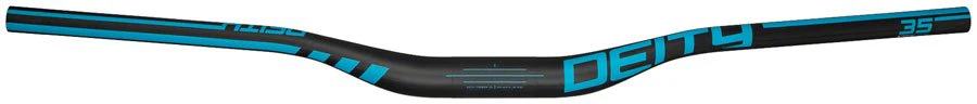 Deity Speedway 35 Carbon Handlebars - 30mm Rise - 810mm Width - 35mm Clamp - Black & Turquoise