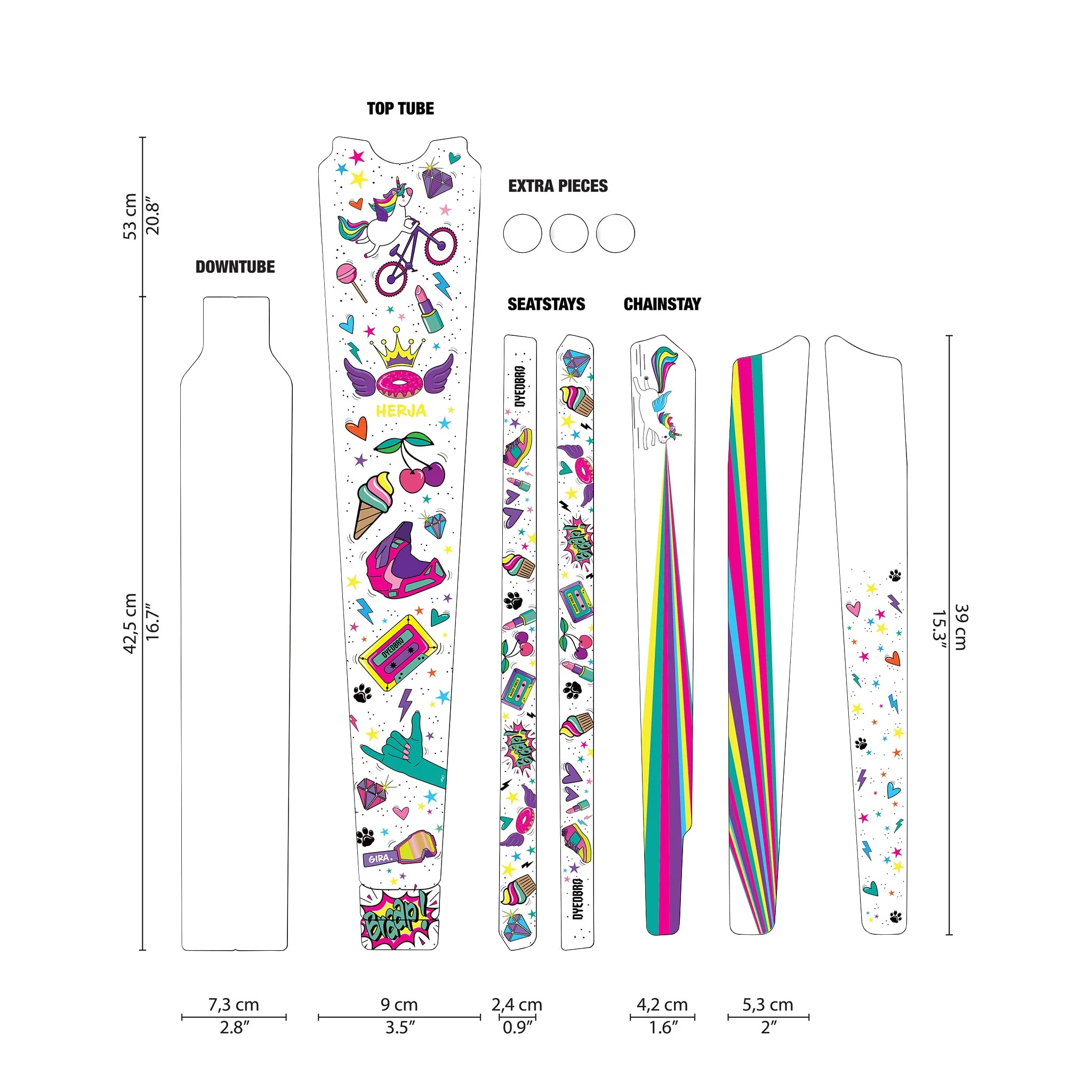DYEDBRO Gravel Frame Protection - Unicorn Glitter