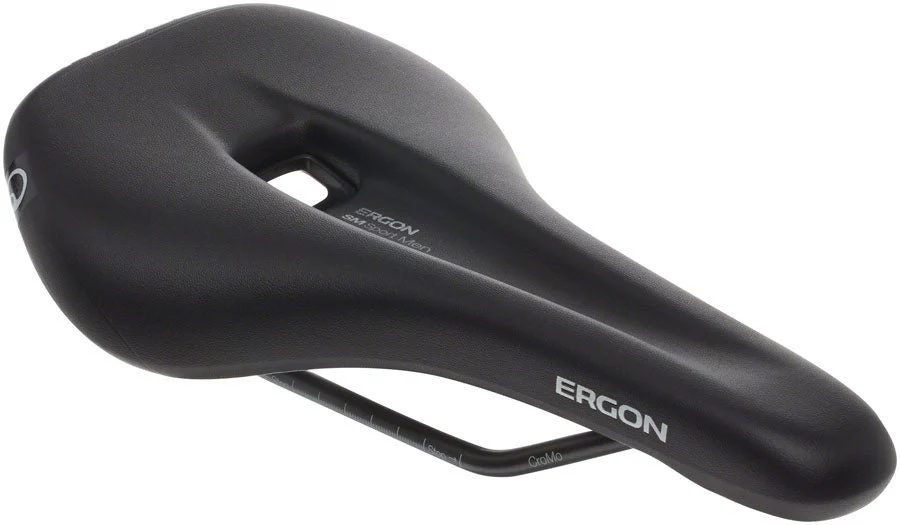Ergon SM Sport Men's Saddle - Chromoly Rails - Black - Medium/Large