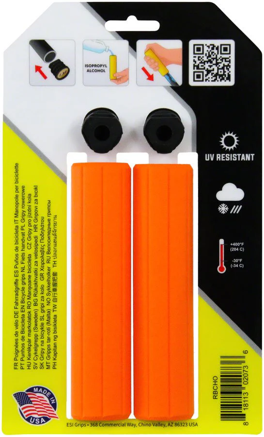 ESI Ribbed Chunky Grips - Orange - Image 2
