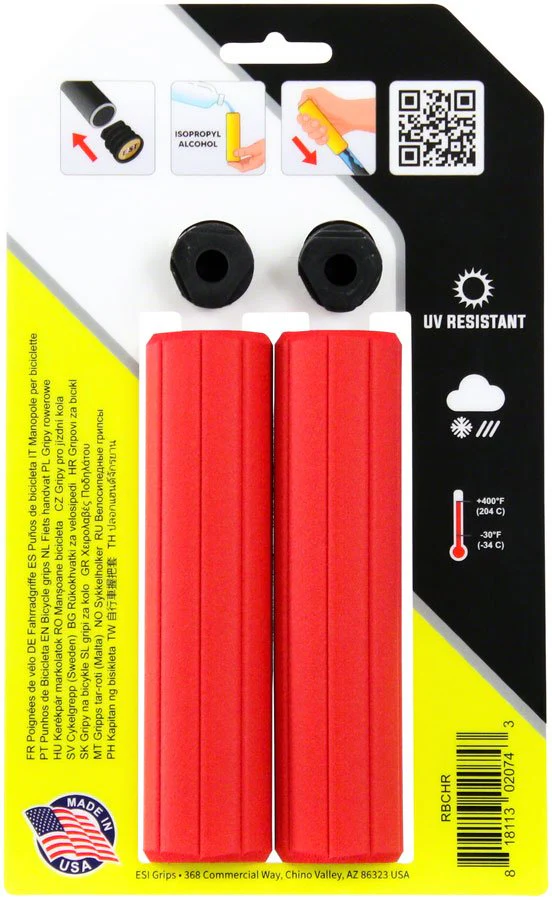 ESI Ribbed Chunky Grips - Red - Image 2