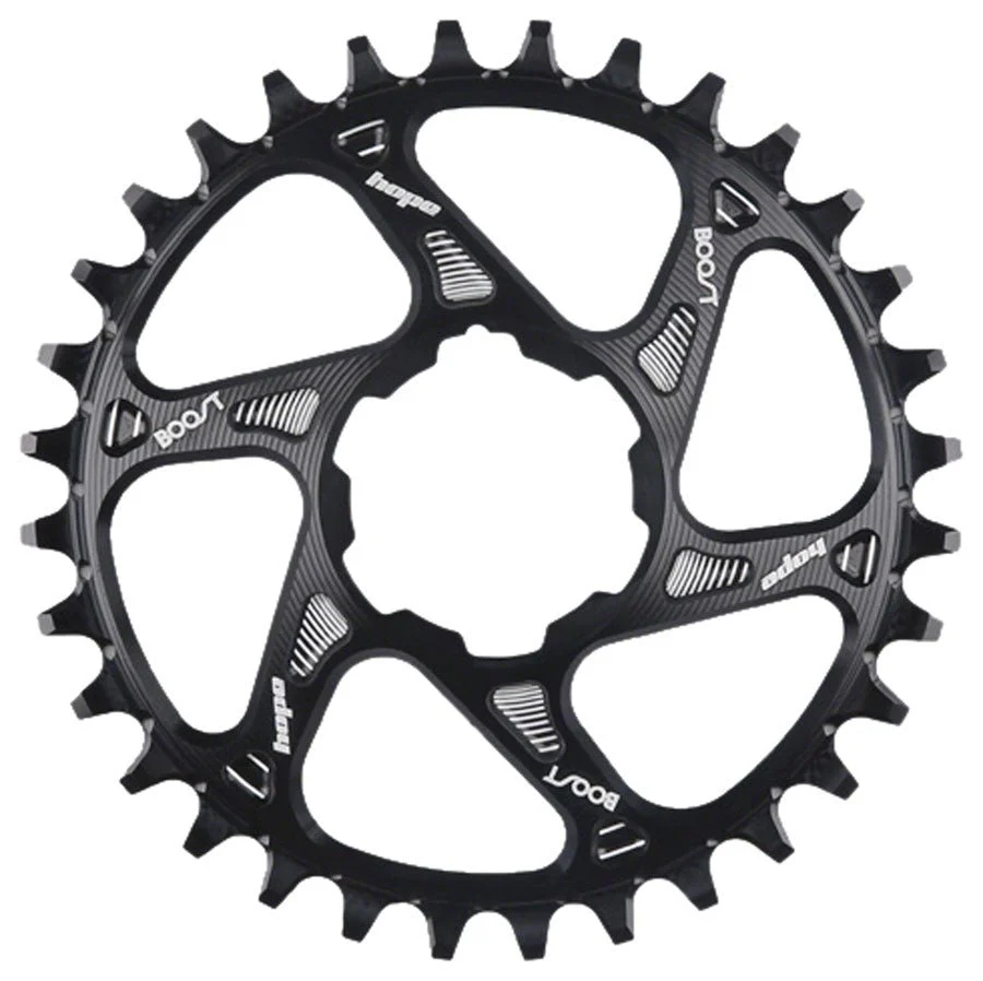 Hope Spiderless Retainer Chainring - 34t Boost Hope Direct Mount For Shimano 12-Speed Drivetrain BLK