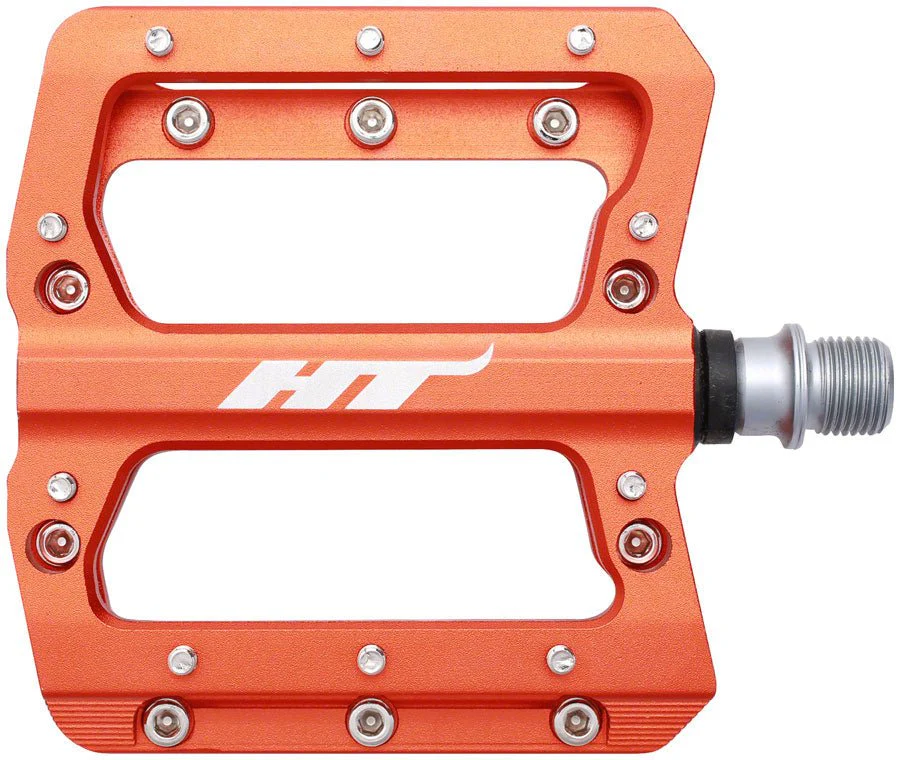 HT Components AN14A Nano Platform Pedals - Body: Aluminum - Spindle: Cr-Mo - Orange