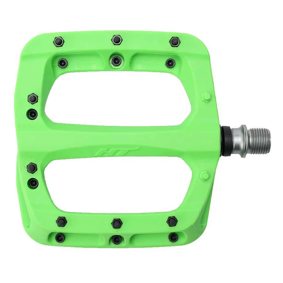 HT Components PA03A Nano P Platform Pedals - Body: Nylon - Spindle: Cr-Mo - Green