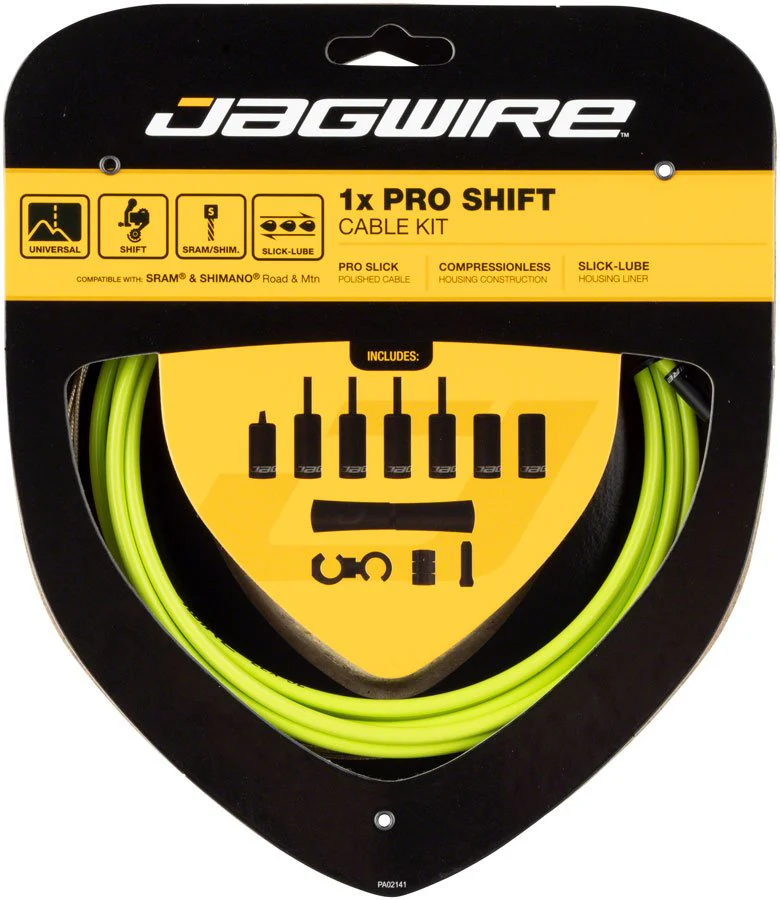 Jagwire 1x Pro Shift Cable Kit - Road/Mountain - SRAM/Shimano - Organic Green