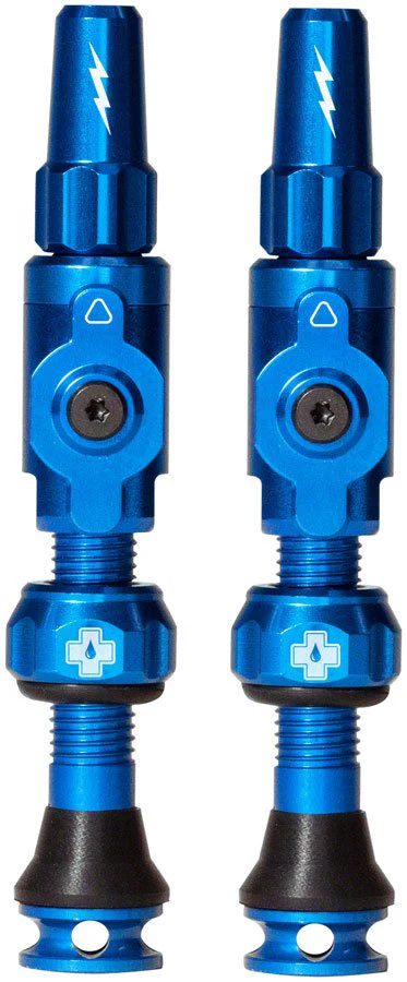 Muc-Off Big Bore Lite Tubeless Valve Stems - 35mm Length- Pair - Blue