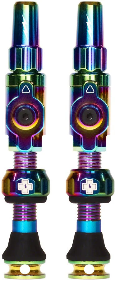 Muc-Off Big Bore Lite Tubeless Valve Stems - 35mm Length- Pair - Iridescent
