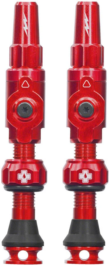 Muc-Off Big Bore Lite Tubeless Valve Stems - 35mm Length- Pair - Red
