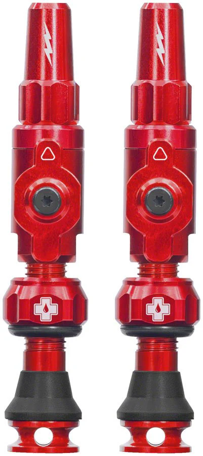 Muc-Off Big Bore Lite Tubeless Valve Stems - 30mm Length- Pair - Red