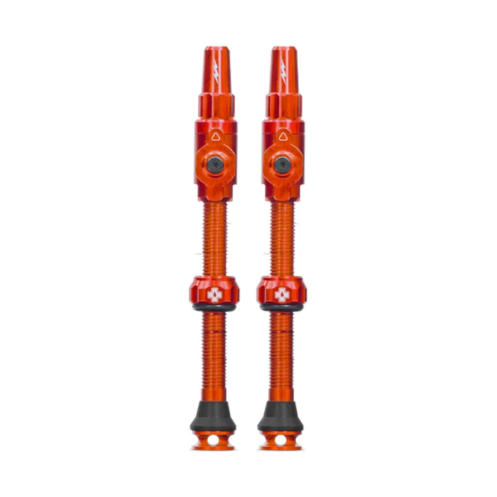 Muc-Off Big Bore Lite Tubeless Valve Stems - 65mm Length - Pair - Orange