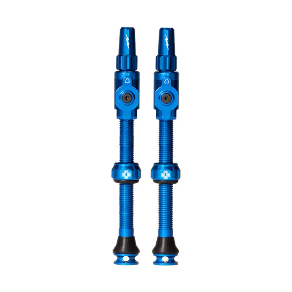 Muc-Off Big Bore Lite Tubeless Valve Stems - 75mm Length - Pair - Blue