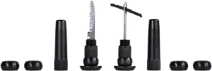 Muc-Off Stealth Tubeless Puncture Plugs Tire Repair Kit - Bar-End Mount - Black - Pair - Image 3
