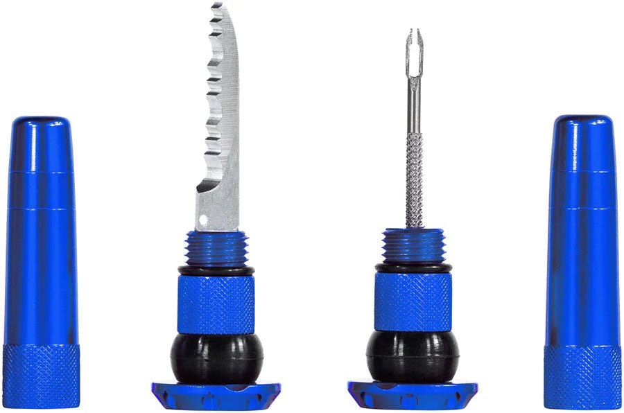 Muc-Off Stealth Tubeless Puncture Plugs Tire Repair Kit - Bar-End Mount - Blue - Pair - Image 2