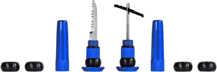 Muc-Off Stealth Tubeless Puncture Plugs Tire Repair Kit - Bar-End Mount - Blue - Pair - Image 3