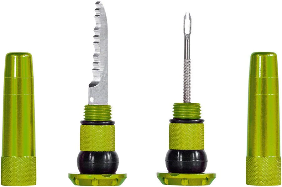 Muc-Off Stealth Tubeless Puncture Plugs Tire Repair Kit - Bar-End Mount - Green - Pair - Image 2