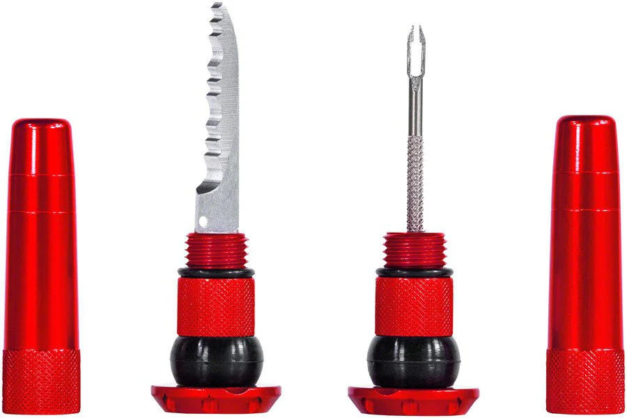 Muc-Off Stealth Tubeless Puncture Plugs Tire Repair Kit - Bar-End Mount - Red - Pair - Image 2
