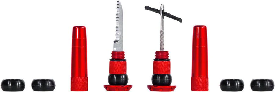 Muc-Off Stealth Tubeless Puncture Plugs Tire Repair Kit - Bar-End Mount - Red - Pair - Image 3