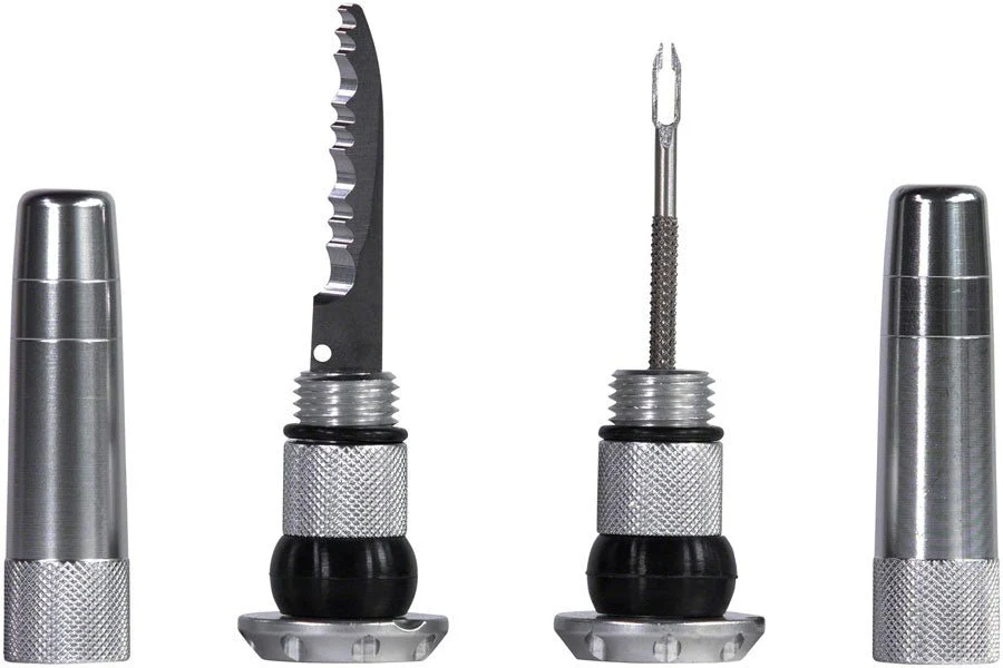 Muc-Off Stealth Tubeless Puncture Plugs Tire Repair Kit - Bar-End Mount - Silver - Pair - Image 2