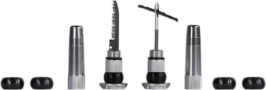 Muc-Off Stealth Tubeless Puncture Plugs Tire Repair Kit - Bar-End Mount - Silver - Pair - Image 3