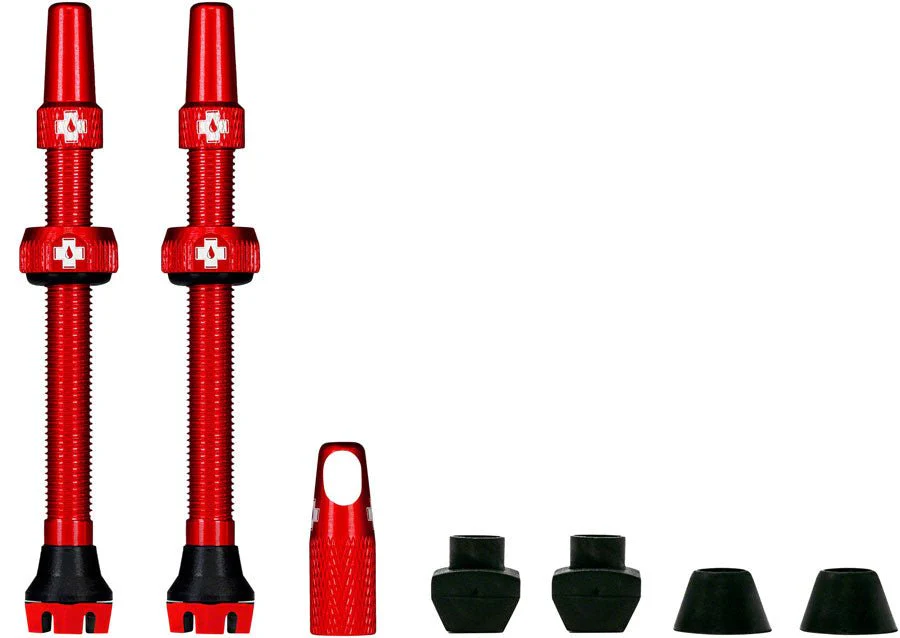 Muc-Off V2 Tubeless Valve Kit - Red - 44mm Length - Pair