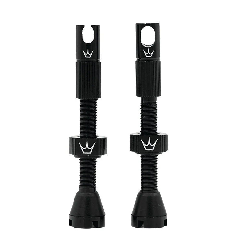 Peatys Alloy Presta Valve Stem Pair - 42mm - Black