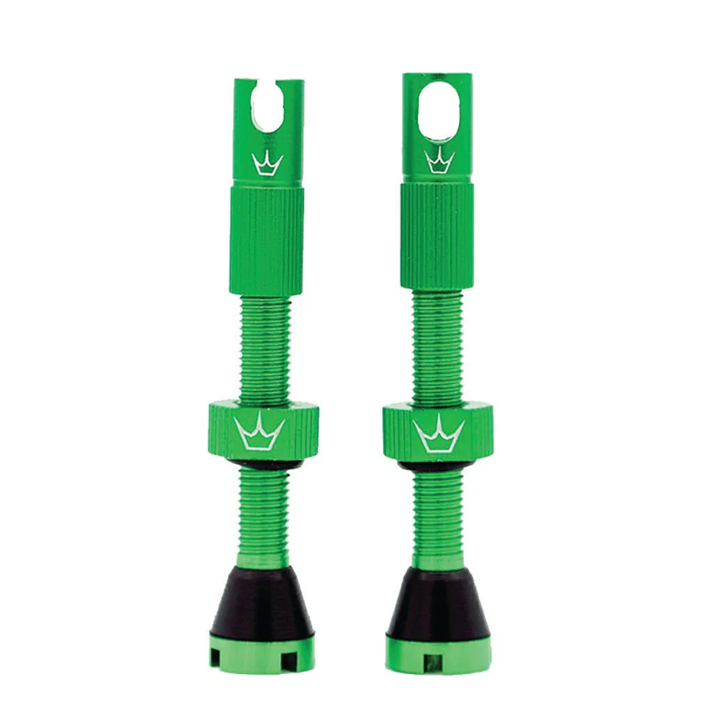 Peatys Alloy Presta Valve Stem Pair - 42mm - Emerald