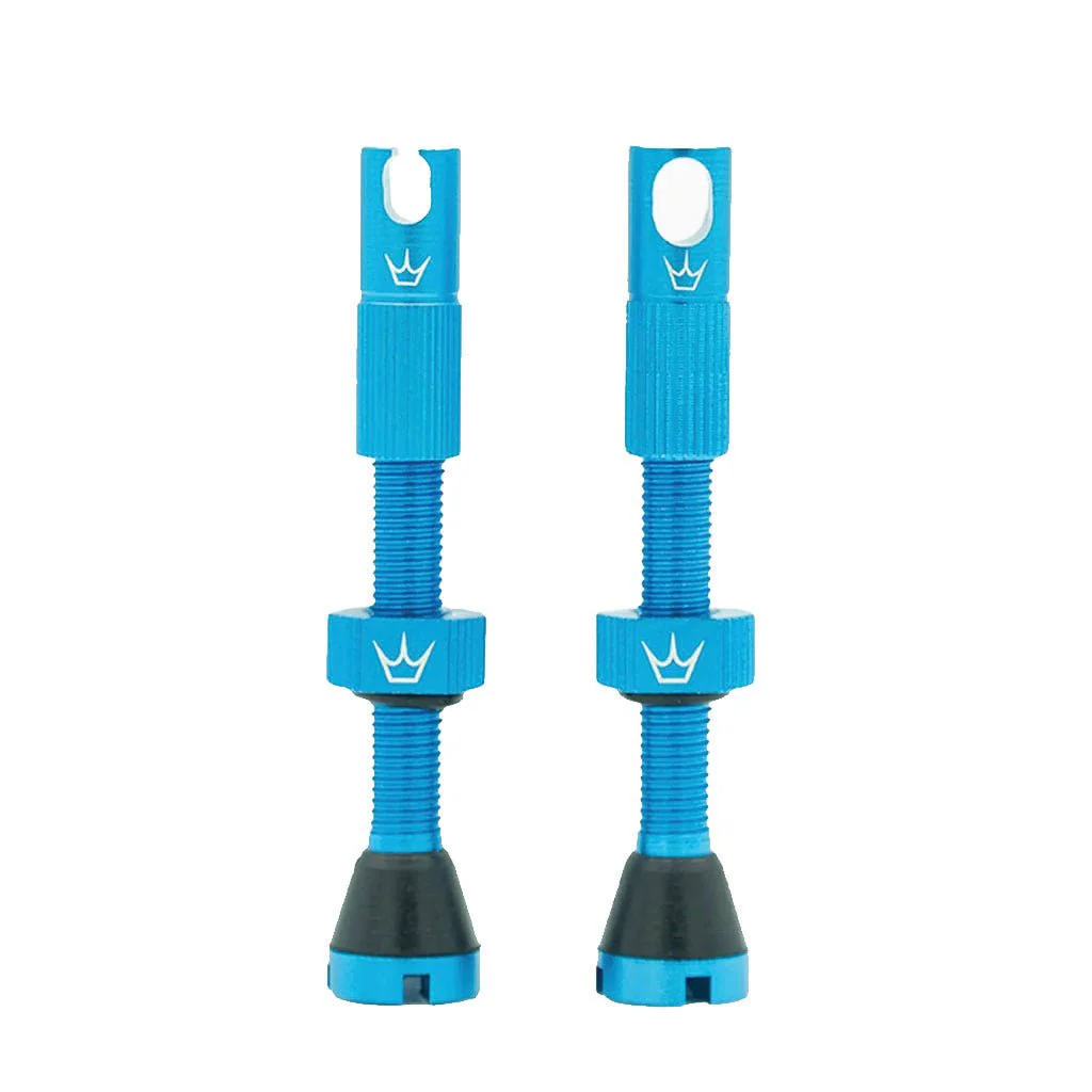 Peatys Alloy Presta Valve Stem Pair - 42mm - Turquoise