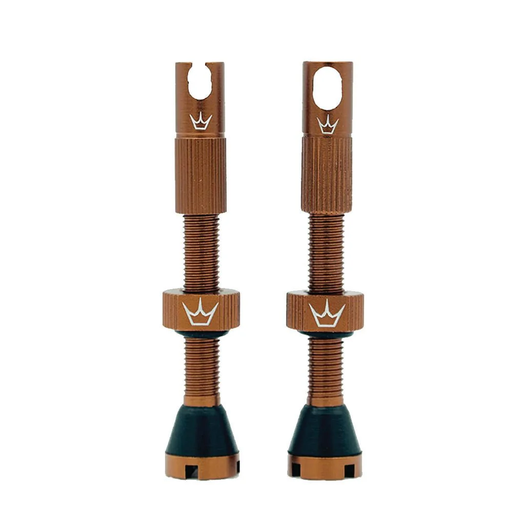 Peatys Alloy Presta Valve Stem Pair - 60mm - Bourbon