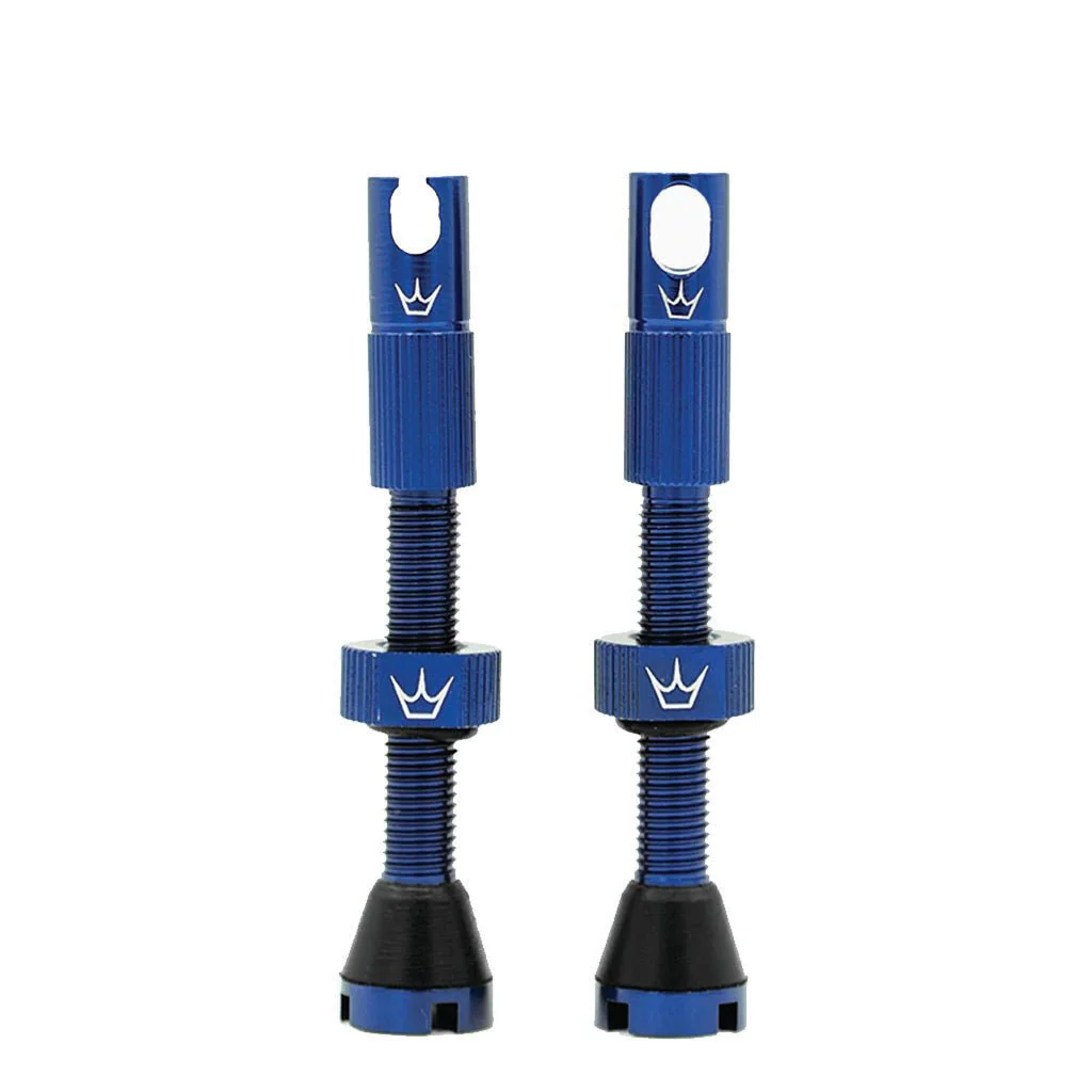 Peatys Alloy Presta Valve Stem Pair - 60mm - Navy
