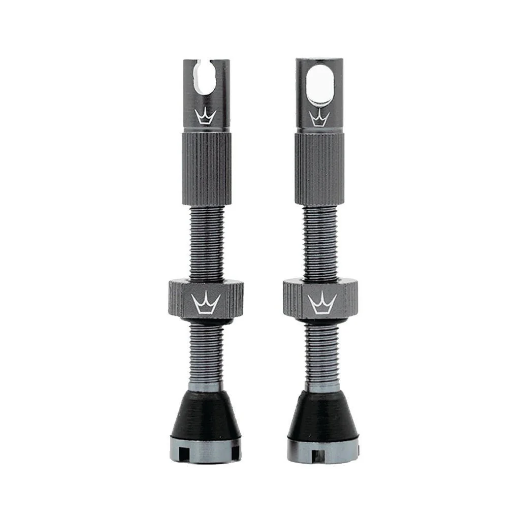 Peatys Alloy Presta Valve Stem Pair - 60mm - Slate