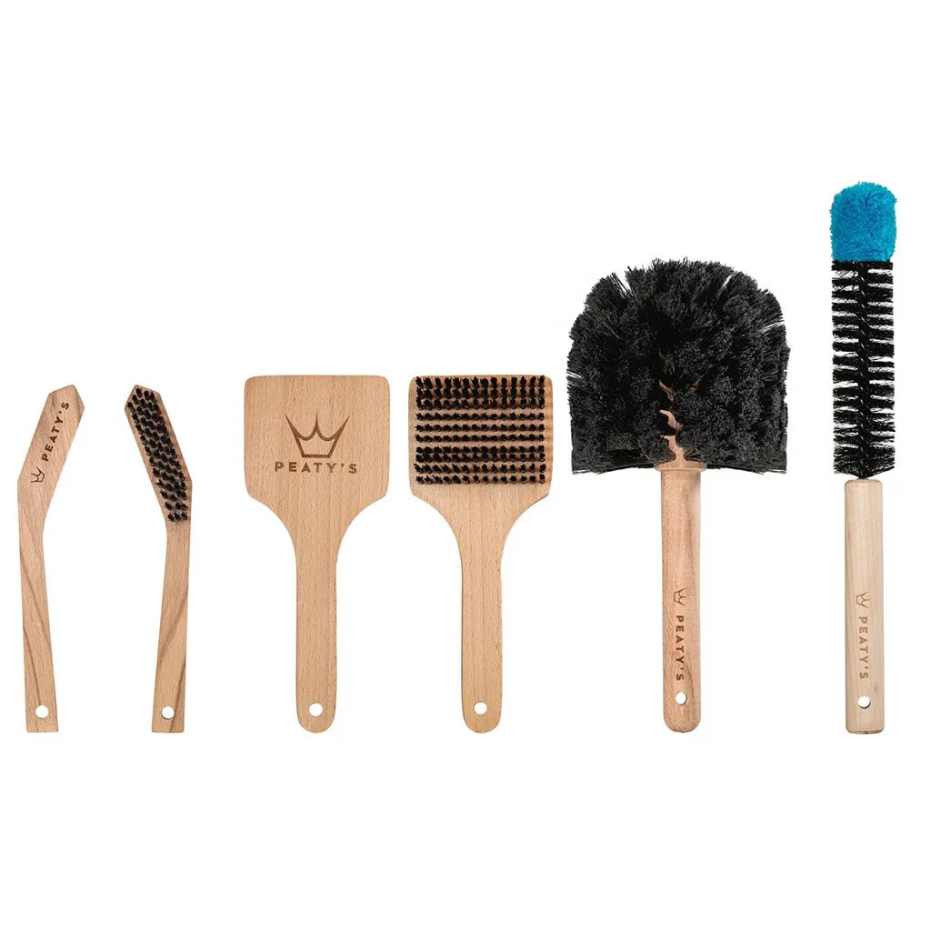 Peatys Bicycle Brush Set - Beech Wood - 4 Piece Kit