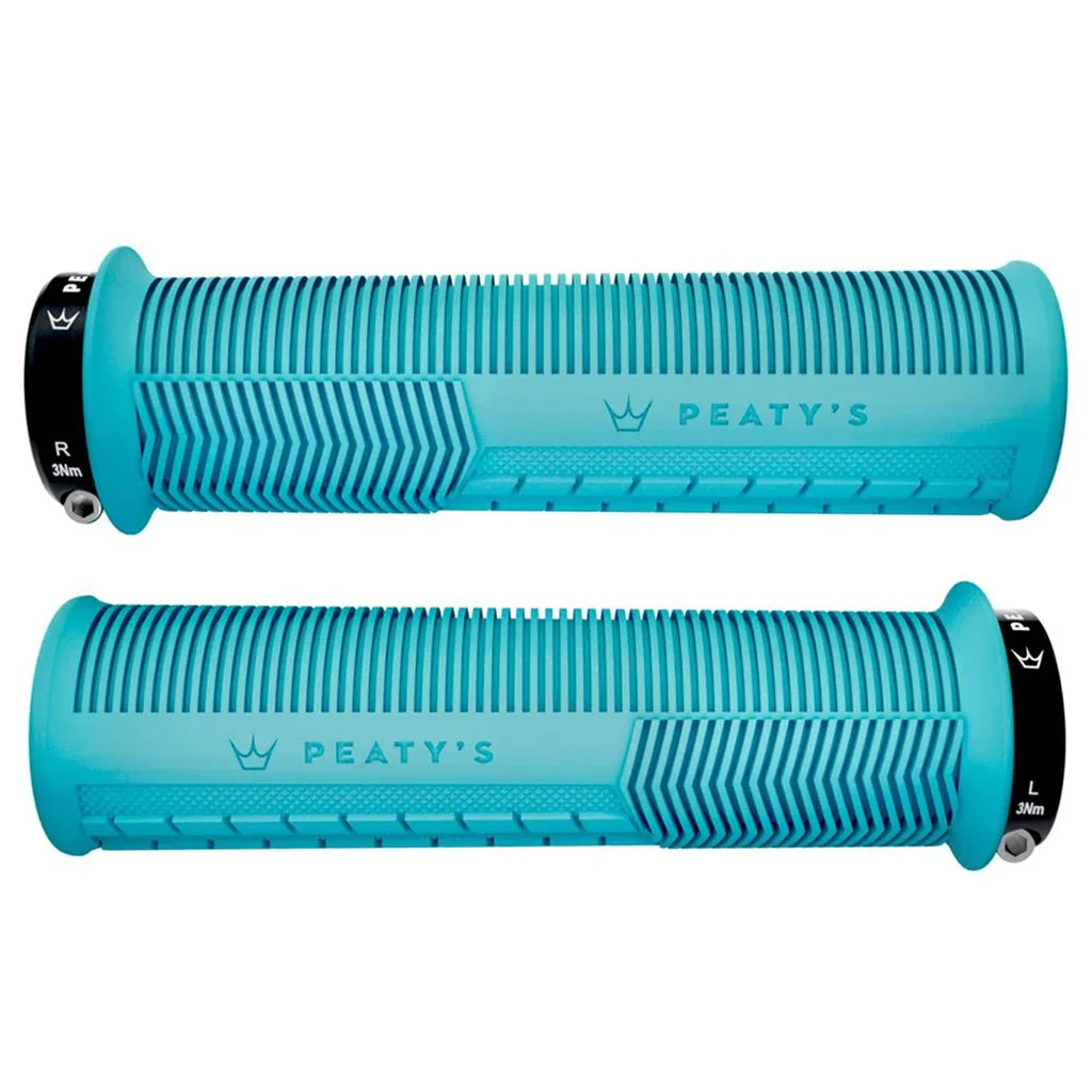Peaty's Mushroom Thin Lock-On Grips - Turquoise