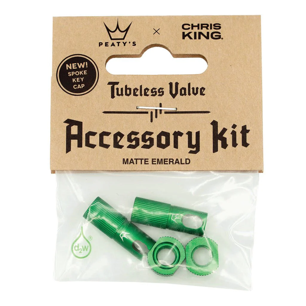 Peatys Tubeless Valve Accessory Kit Emerald