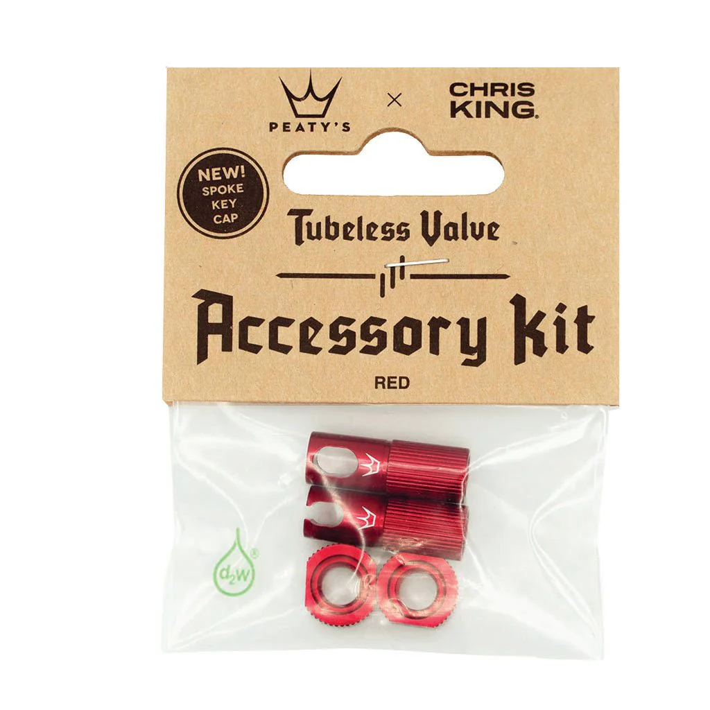 Peatys Tubeless Valve Accessory Kit Red