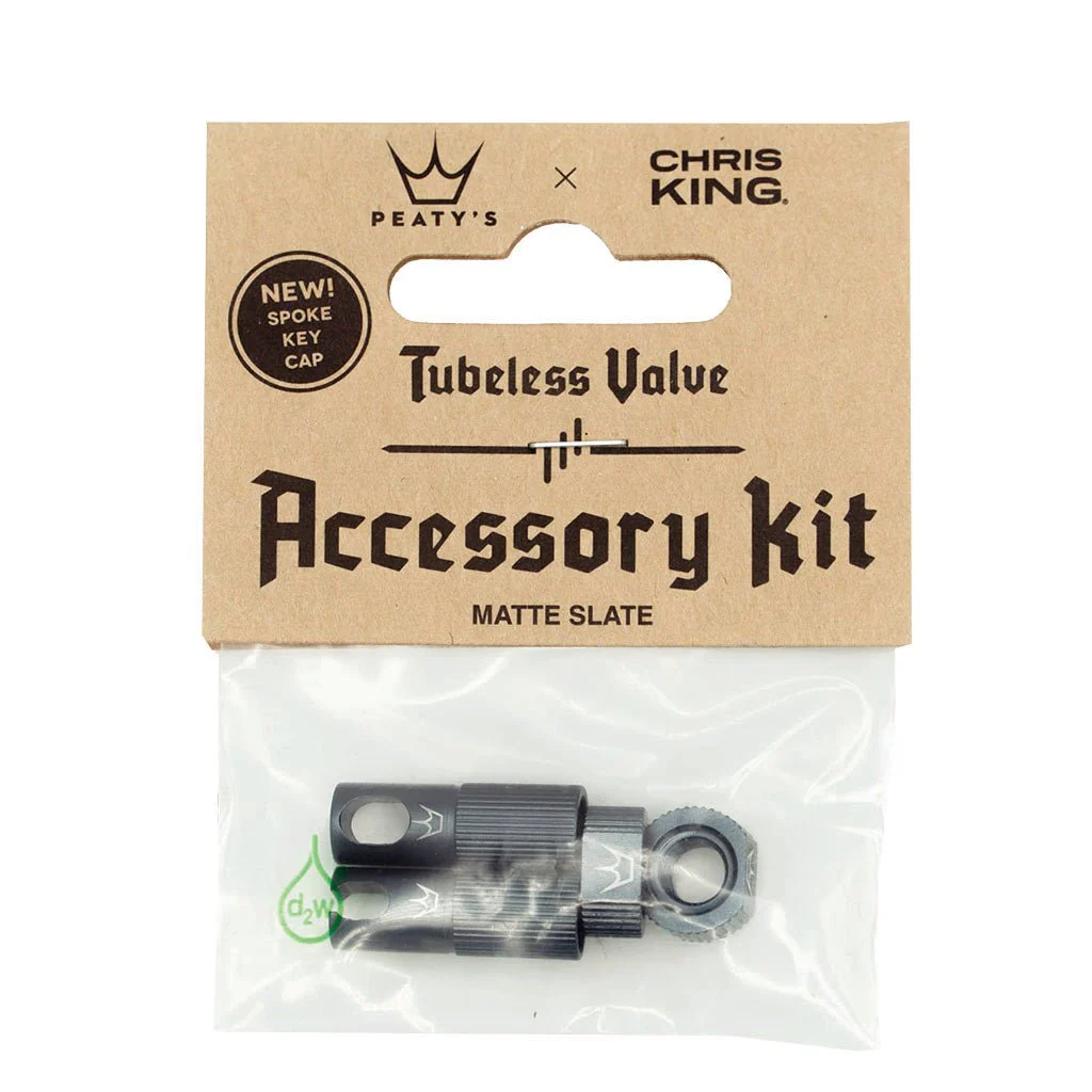 Peatys Tubeless Valve Accessory Kit Slate