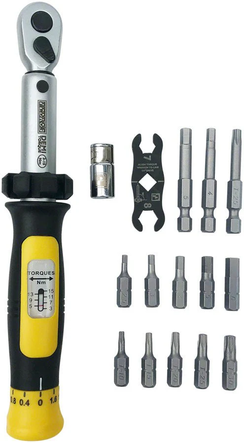 Pedros Demi Torque Wrench II + Bit Set - 3-15Nm