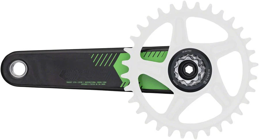 RaceFace ERA Carbon Crankset - 170mm Length - CINCH Interface - 136mm Spindle - Green - Image 3