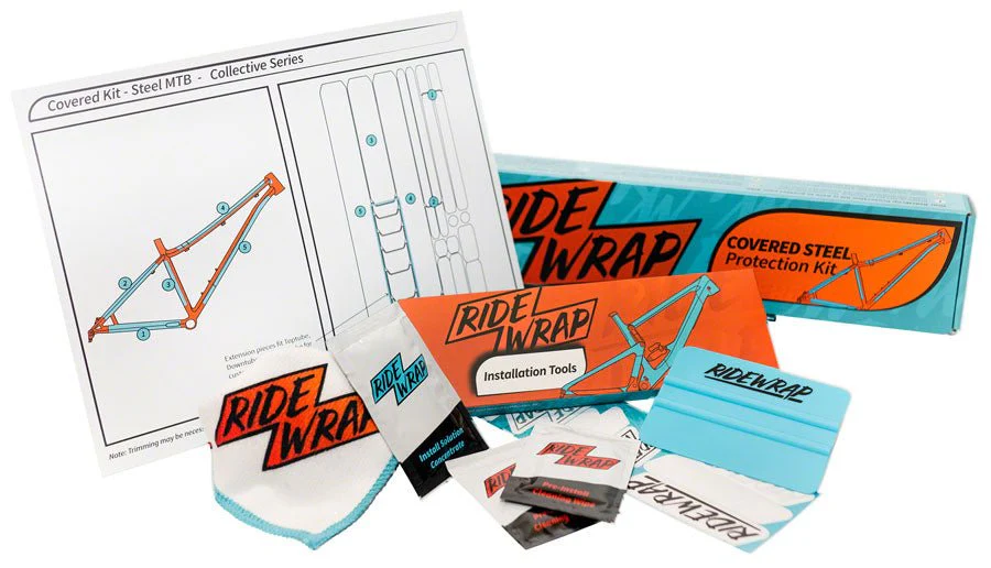 RideWrap Covered Steel MTB Frame Protection Kit - Gloss - Image 2