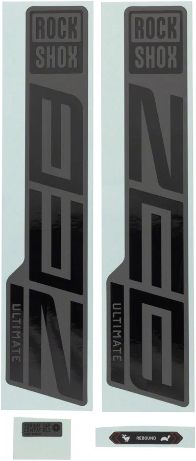 RockShox Fork Decal Kit - ZEB Ultimate - 27/29" - Gloss Black/Matte Gray