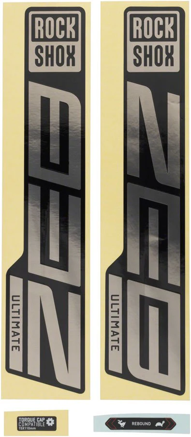 RockShox Fork Decal Kit - ZEB Ultimate - 27/29" - Gloss Polar Foil/High Gloss Black