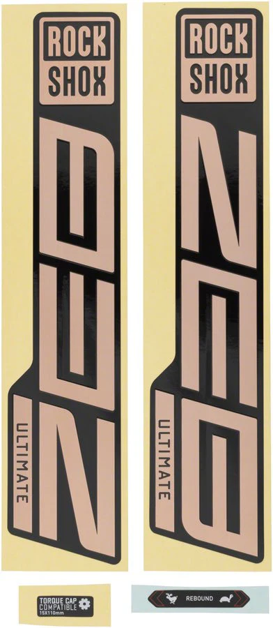 RockShox Fork Decal Kit - ZEB Ultimate - 27/29" - Matte Copper Foil/High Gloss Black